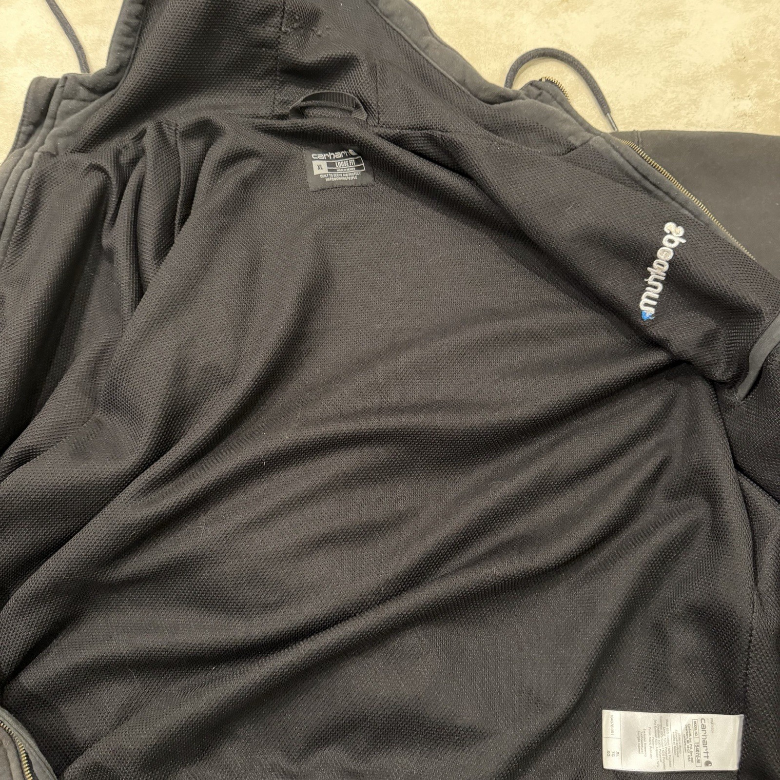 Carhartt Rain Defender Loose Fit Zip Hoodie XL Black Workwear Jacket thumbnail 5