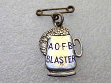 1920's ANCIENT ORDER OF FROTH BLOWERS (Masonic Parody) HM Silver Badge Brooch