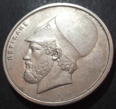 Griechenland 20 Drachmen 1982 Münze mit PERICLES Altgriechischer Staatsmann B...