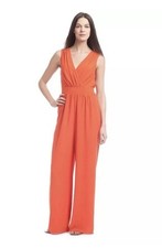BELLE BADGLEY MISCHKA Orange Wrap Jumpsuit Size 4