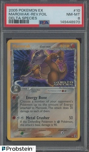 2005 Pokemon Ex Delta Species #10/113 Marowak δ Reverse Holo Foil PSA 8 NM-MT