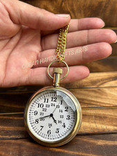 Engraved Brass Pocket Watch, Personalized Anniversary Gift