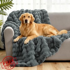 Waterproof Dog Blanket Sofa Couch Cover Faux Fur Reversible Pet Bed