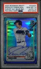 2020 Bowman Draft Chrome Auto Spencer Torkelson Blue Ref /150 PSA 10 Auto 10
