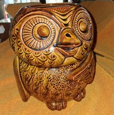 Vintage 1960s McCoy Pottery #204 Brown Owl Cookie Jar Glazed "NO LID Made In USA