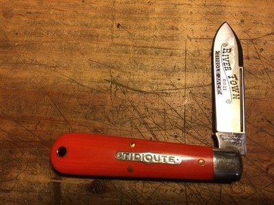  GREAT EASTERN CUTLERY GEC TIDIOUTE 86 RIVERTOWN JACK ORANGE LINEN MICARTA KNIFE