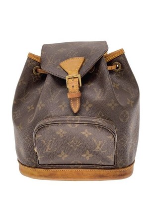 LOUIS VUITTON Backpack 1 Mini Mons Monogram Canvas PVC BRW Used