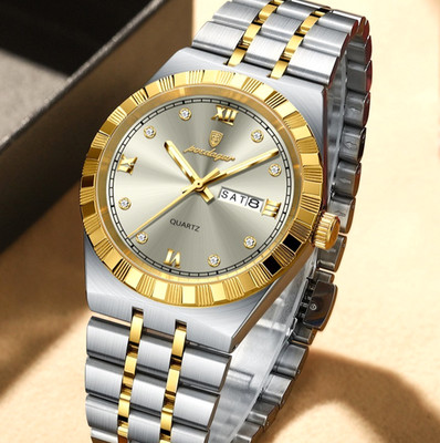 NEW POEDAGAR Luxury Watch Men's 41MM Analog Stainless Steel Waterproof Luminous
