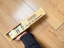 Jaques of London Dominoes Double Six Domino Set in Wooden Box Excellent cond