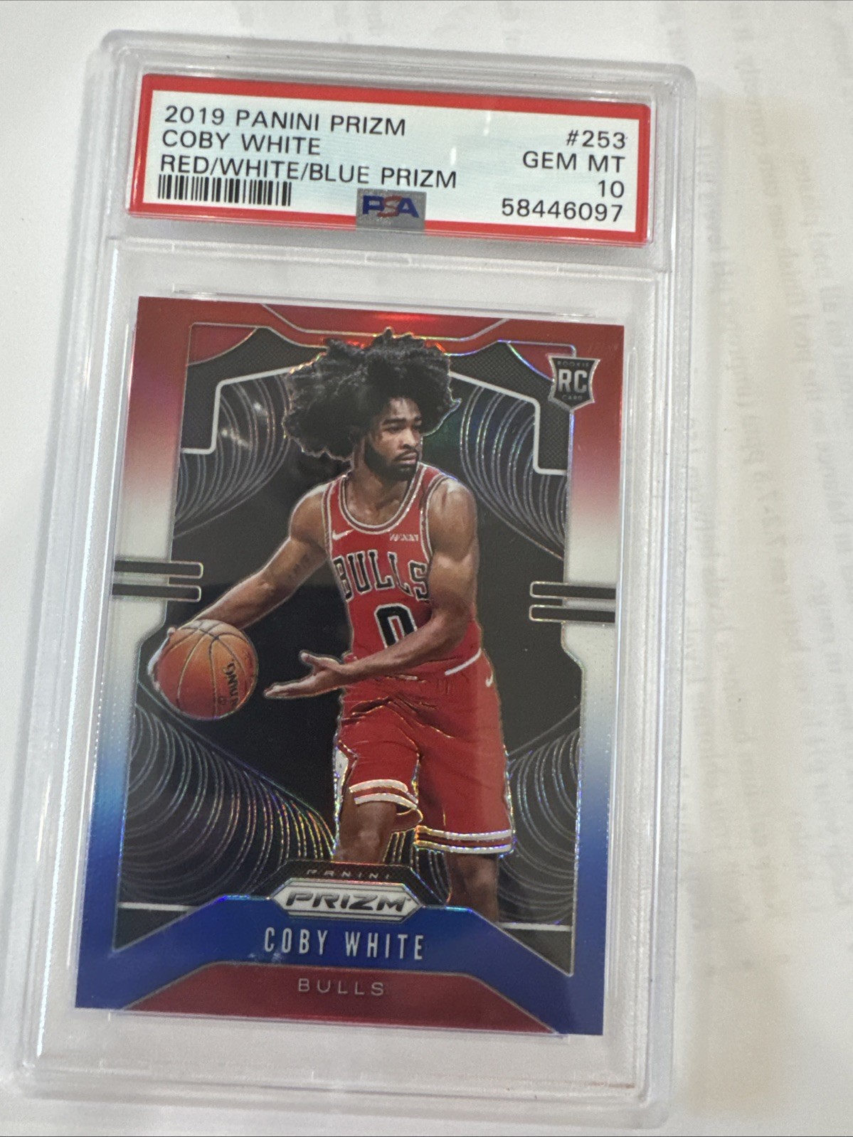 2019-20 Panini Prizm - Rookie Coby White #253 Red White & Blue Prizm (RC)