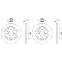2X Hella Bremsscheiben 251Mm Vorne Passend FüR Mitsubishi Attrage Space 5