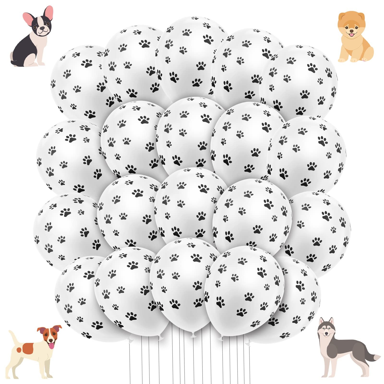 20 Pieces Dog Paw Balloons Funny Paw Print Balloons Pet Latex Balloons for Ch...