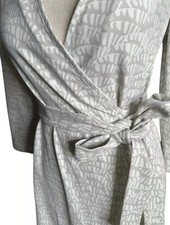 Persifor Louise Wrap Gray White Dress, Suze XL. Made In USA
