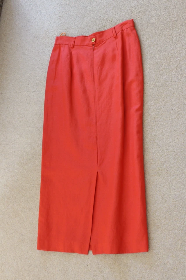 Mondi Orange 55% Silk & Linen short slee Jacket skirt Suit worn once size 10-12 - Image 4 of 4