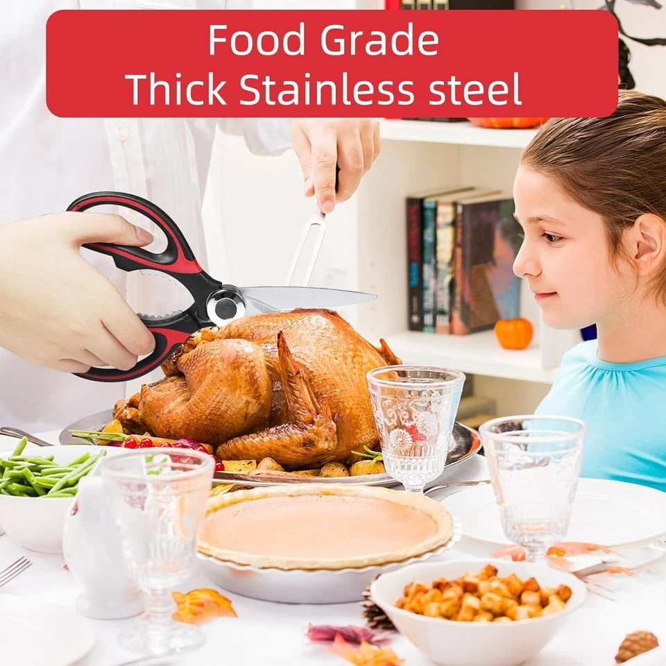 4-Pack Kitchen Scissors – Heavy Duty Stainless Steel Shears for Meat & Poultry - Image 2 of 4