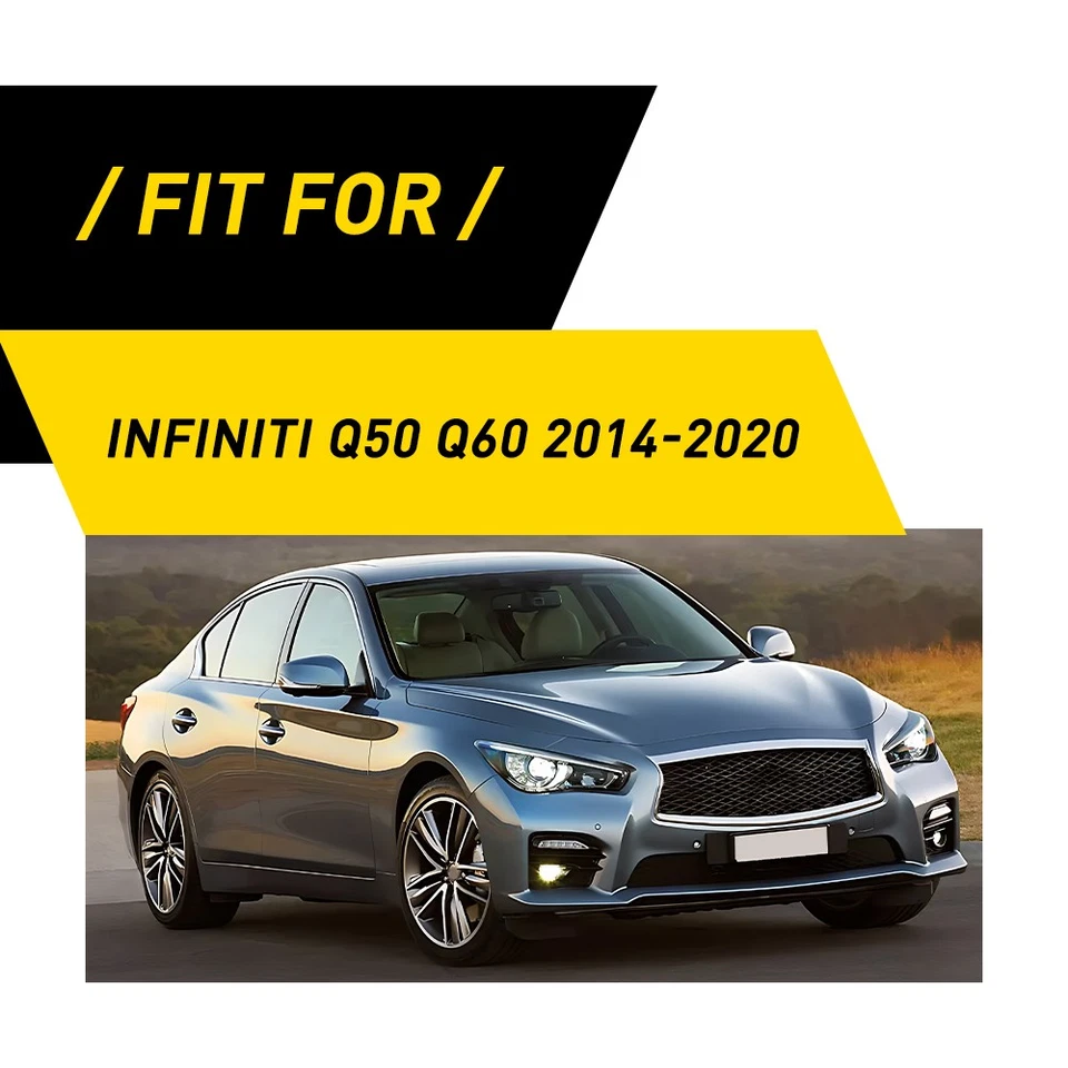 For Infiniti Q50 Q60 2014-2020 Real Carbon Fiber Full Inside Trim Cover 1-10Set - Image 2 of 4