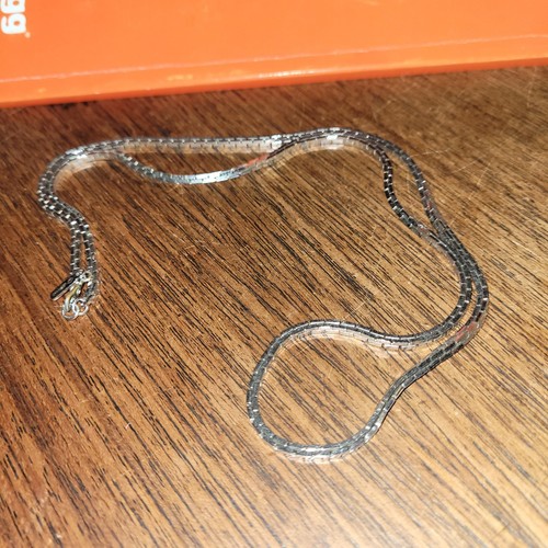 Vintage Monet Long Silver-tone Box Link Chain Necklace 24"
