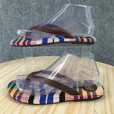 Mawu Lolo Sandals Womens 6.5 M Flip Flop Toe-Post Comfort Striped Multicolor