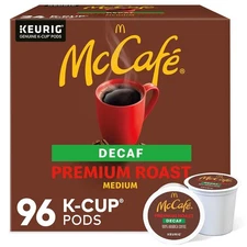 McCafe Premium Roast Decaf Coffee, K-Cup Pods, 96 Count (4 Packs of 24)