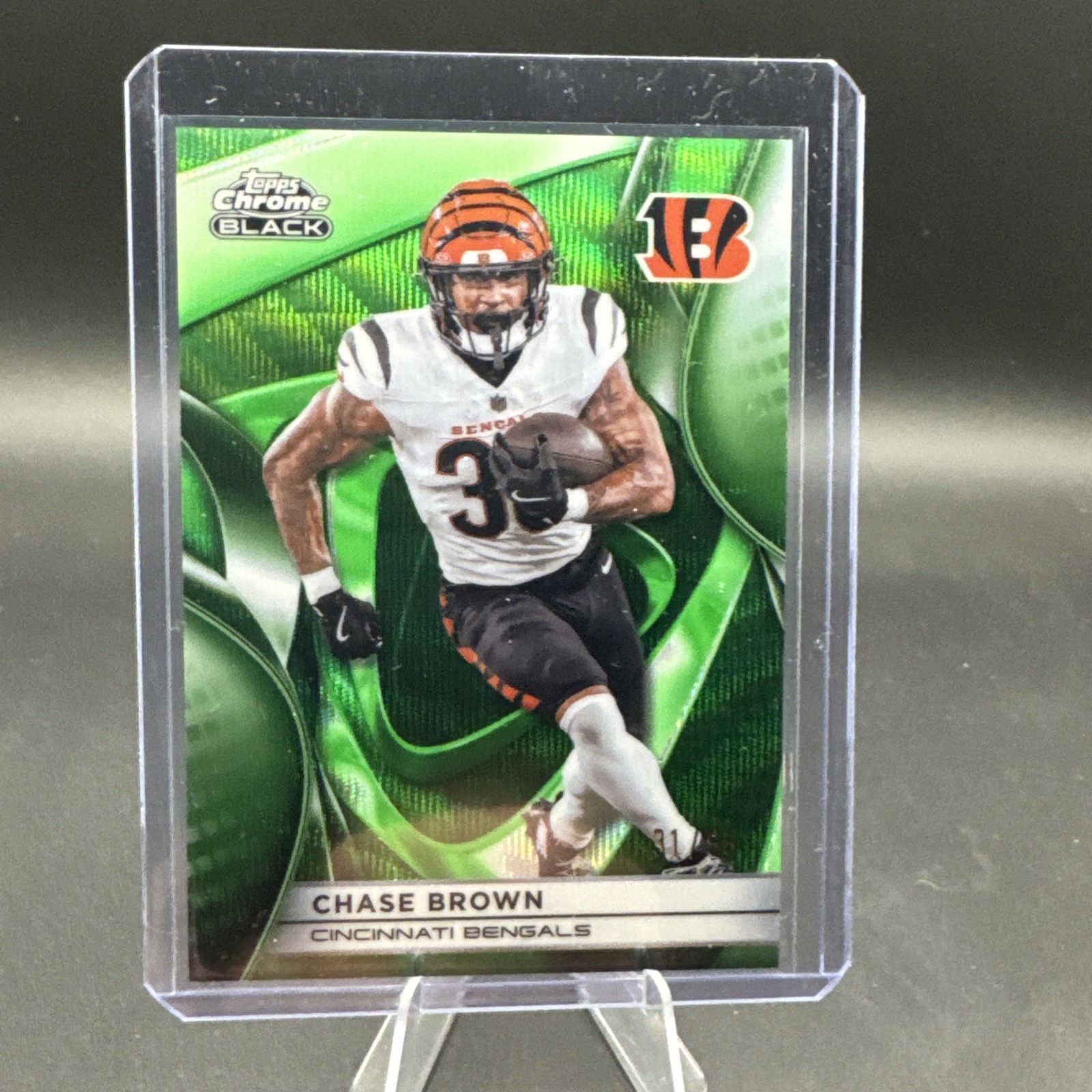 Chase Brown 2025 Topps Chrome Black #22 Green /99 Bengals Football TZ