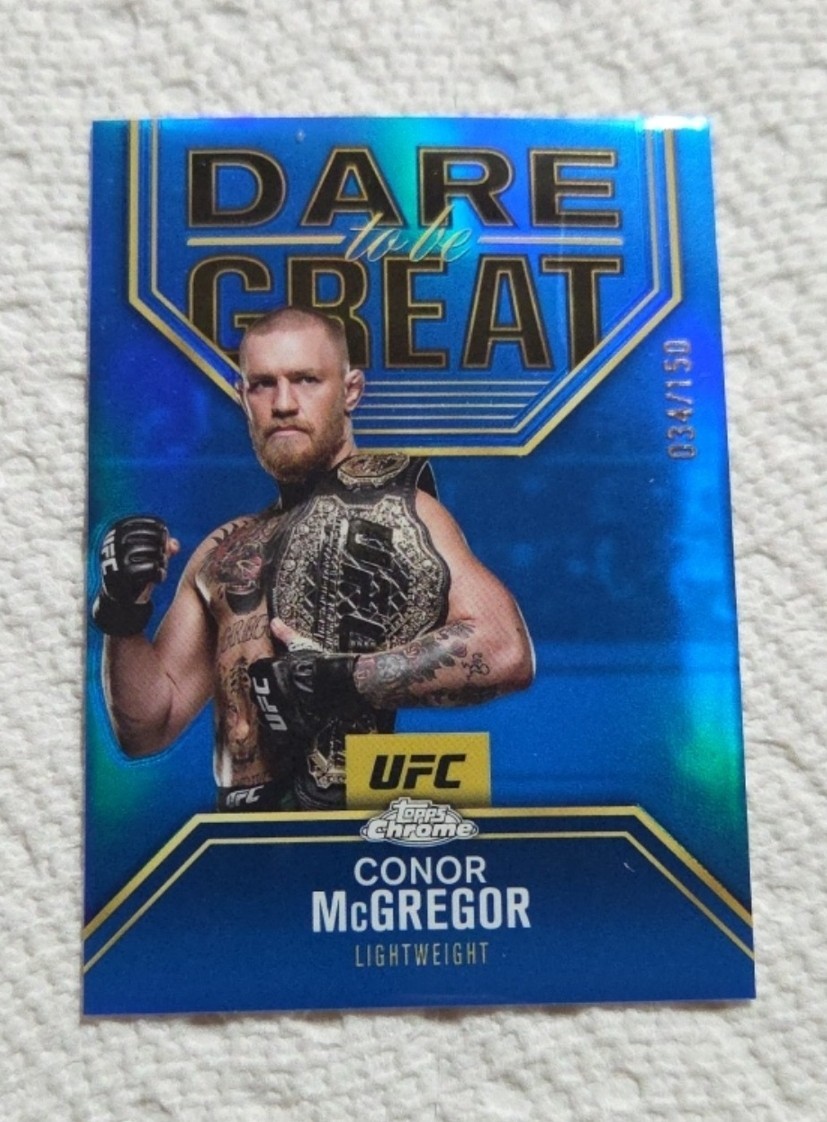 2025 UFC Topps Chrome CONOR McGREGOR Dare to be Great Blue Refractor /150 SP #9
