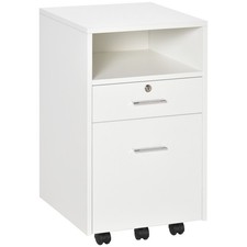 HOMCOM Mobile File Cabinet Lockable w/ 5 Wheels, Refurbished