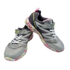 Fila Kids Gray Pink Yellow Tie Dye Athletic Shoes Sneakers Size 6