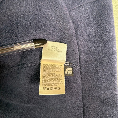 North Face Youth ONE SIZE Darker Blue Fleece Beanie Oldie But Goodie Embroidered - Picture 5 of 7