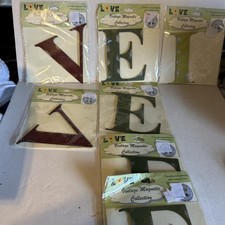 Lot Of 7 Kraft Klub 3.5 Tall Vintage Metal Magnetic Letters E, I, And V