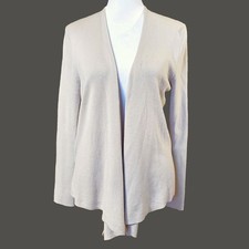 NIC ZOE Cream All Year 4-Way Cardigan Sweater Womens Sz M Cotton Blend Lagenlook