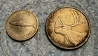 2 SILVER CANDIAN COINS 1937 SILVER QUARTER & 1967 SILVER DIME