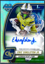 2024 Bowman#/299 Auto ERIC SINGLETON JR 1st Autograph Refractor Rookie RC AUBURN