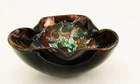 Mid Century Murano Art Glass Candy Dish Ashtray Black Tutti Fruiti