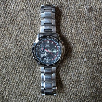 EDIFICE EQW-M1000D Quartz Watch 100m Solar Multi Band 6 Used
