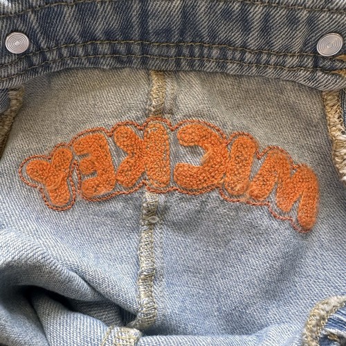 Baby Mickey Disney Denim Overalls Shorts Size 12 Months 100% Cotton Embroidered - Picture 13 of 15