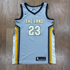 Cleveland Cavaliers Jersey Mens S Gray Nike Dri Fit Swingman Lebron James City