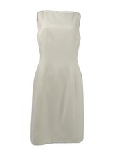Tahari ASL Women's Boat-Neck Sheath Dress (4, Cloud)