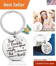Best Friend Keychain Friendship Gifts for Women BFF Bestie Long Distance Goodbye