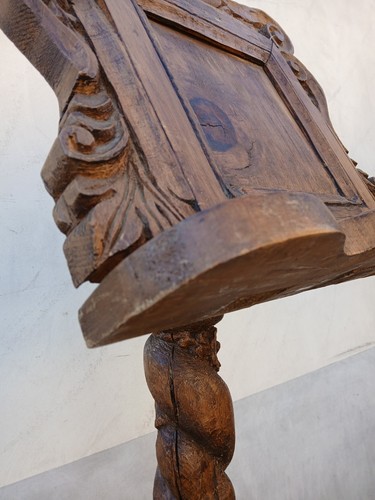 LEGGIO RUSTICO MONTANARO RICCO DI INTAGLI - COLONNA TORCIGLIONE - 1940 EMILIA - Foto 7 di 22