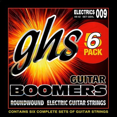 GHS Boomers GBXL Extra Light Electric Guitar Strings (942) 6Pack