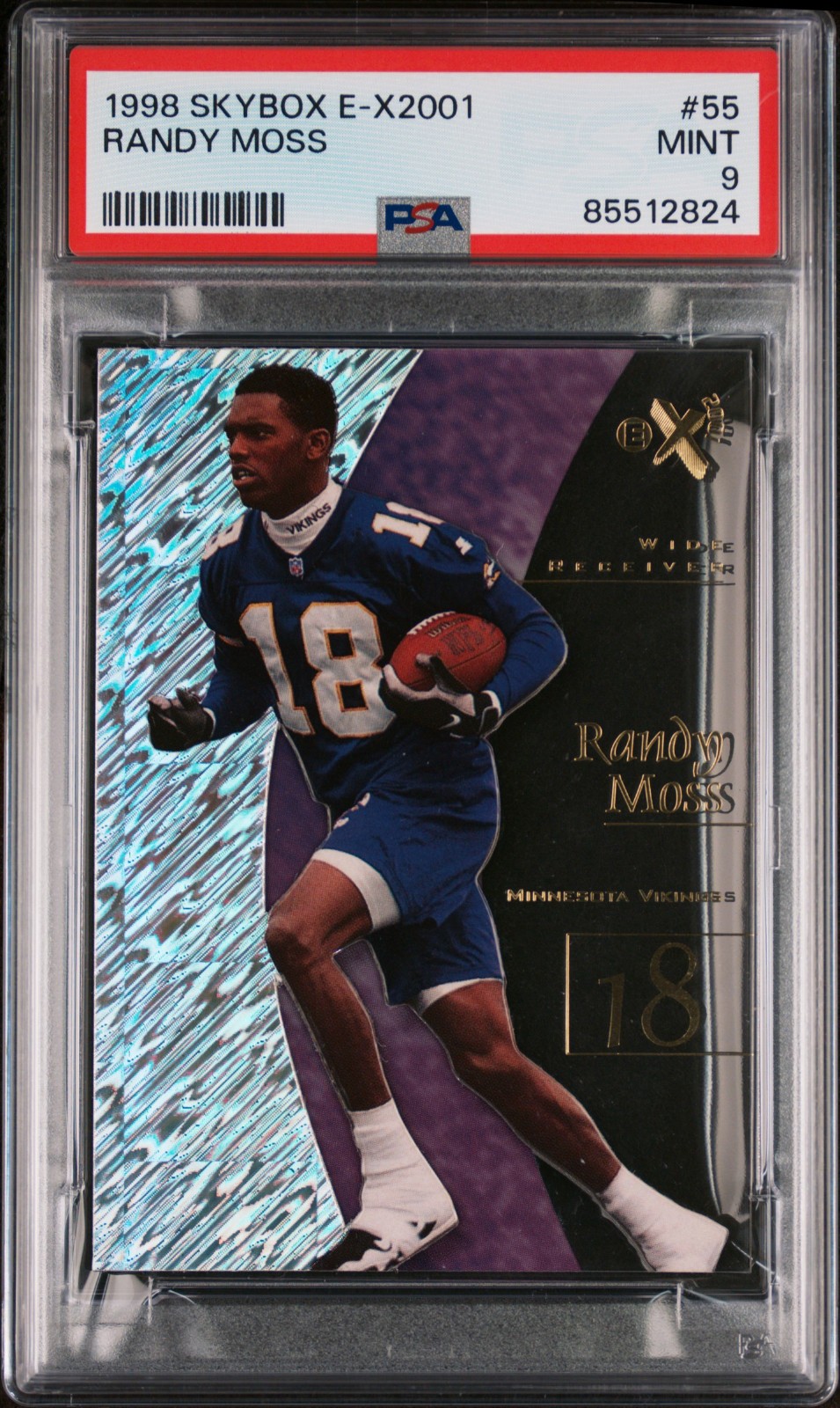 1998 Skybox E-X2001 #55 Randy Moss Rookie RC Vikings (HOF) PSA 9 MINT Nice!