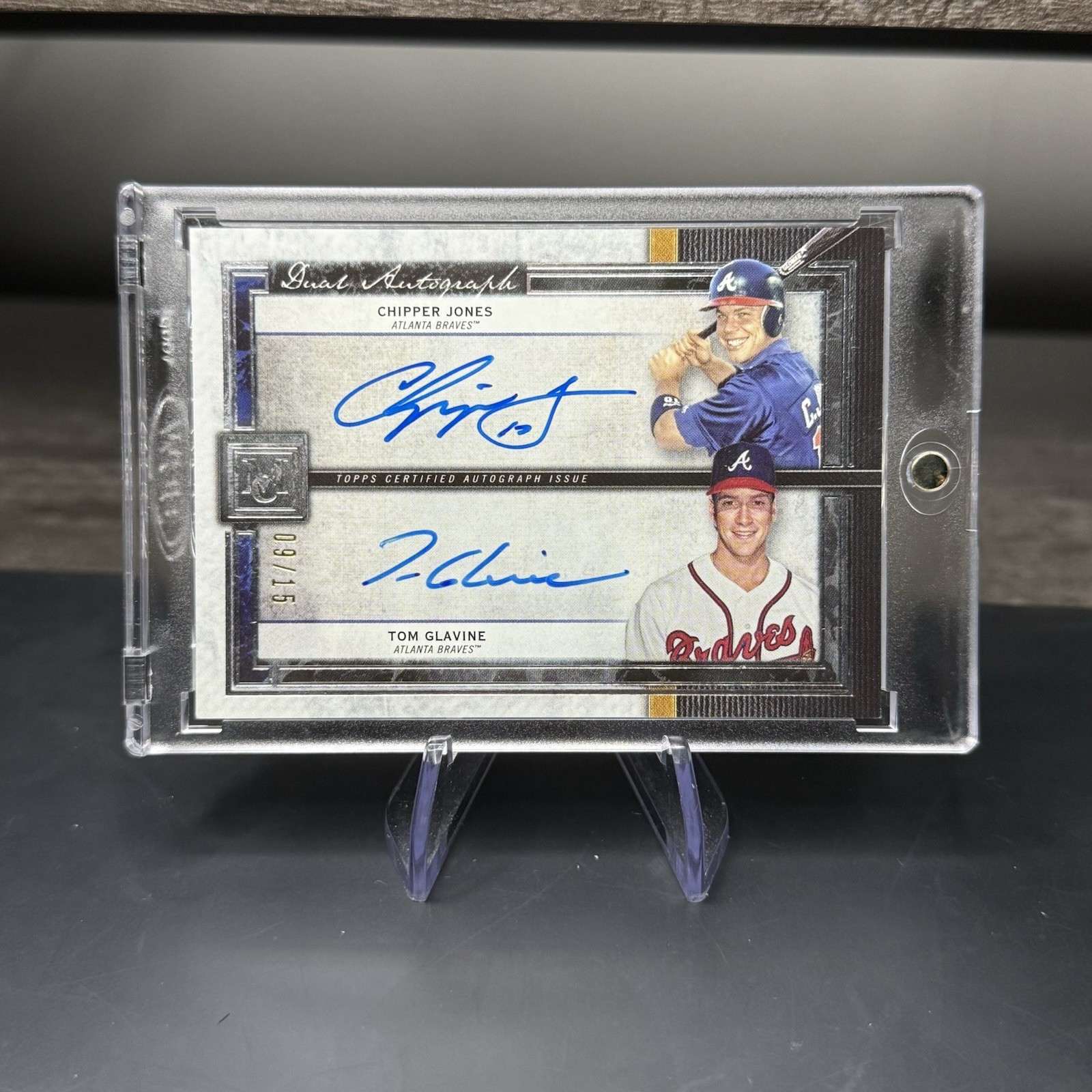 2020 Topps Museum Collection Chipper Jones Tom Glavine Dual Auto /15 #DA-JM