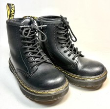 Doc Dr Martens Boots Size 10 Kids Black Leather Combat Unisex