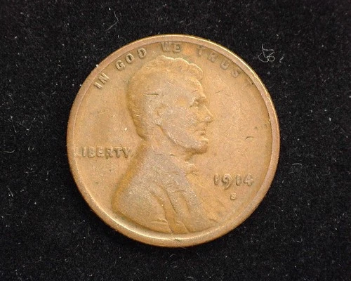 HS&C: 1914 S Lincoln Wheat Penny/Cent VG - US Coin