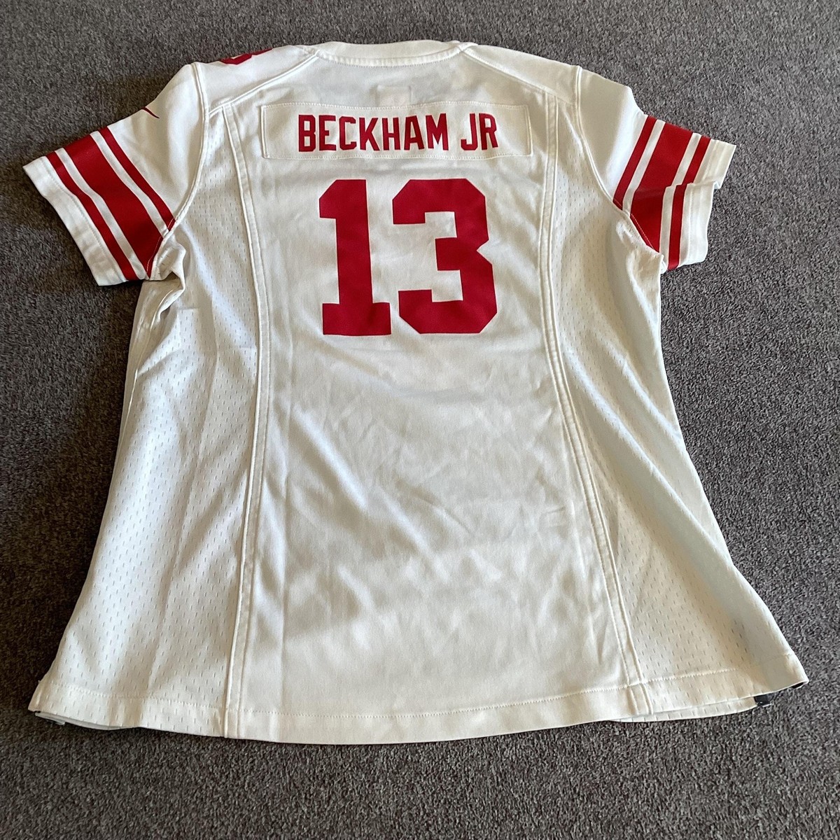 New York Giants Jersey Women's Large White NFL Football Odell