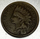 1889 Indian Head Penny Cent VG Very Good Condition US Coin - SV018