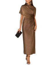 Adrianna Papell Metallic Knit Long Dress Women's