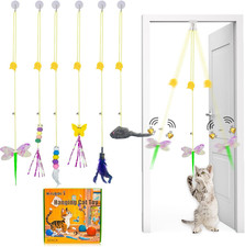 Cat Toys Indoor Hanging Door Retractable Bird Cat Toy for Kitten Fun Exercise In
