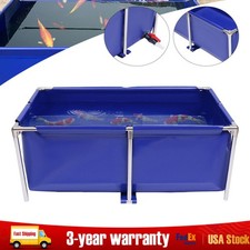 Blue Cuboid Canvas Fish Pond Aquarium Fish Water Tank Coating Koi Breeding Pond