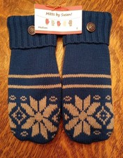 Sweater Mittens Handmade Acrylic, Lined With New Fleece. Ladies M Warm 